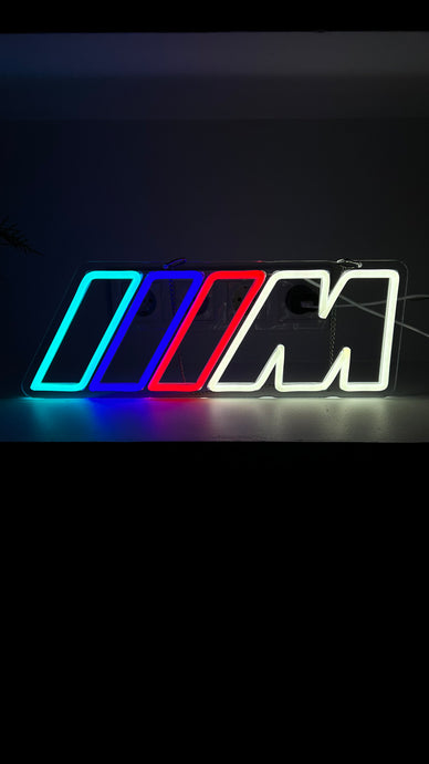 BMW M Power Neon LED NightLight for your Garage, Workplace, Carport wall or something else.