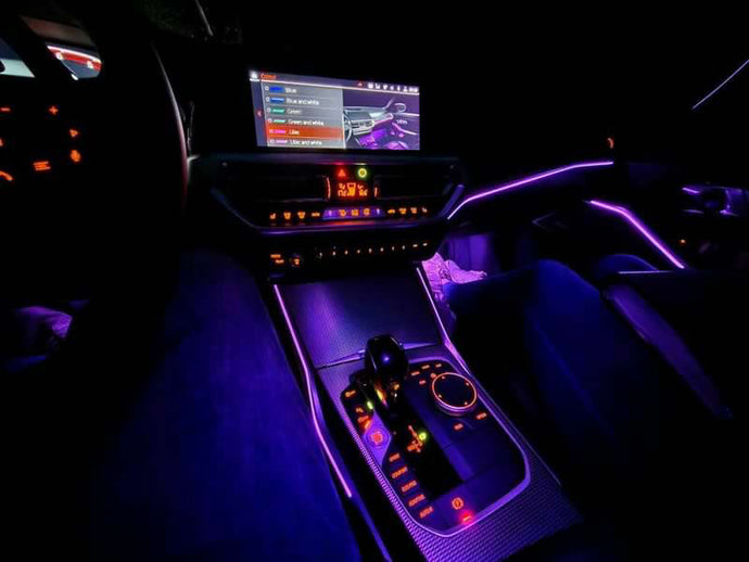 11 Colours Center Console LED Ambient Light Refit For BMW  3/4 Series G20 G22, M3/M4 G8X 2019-2024 (Automatic gearbox & LHD)